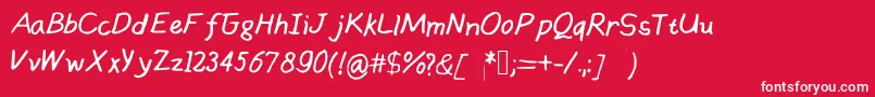 Handsofmumu Font – White Fonts on Red Background