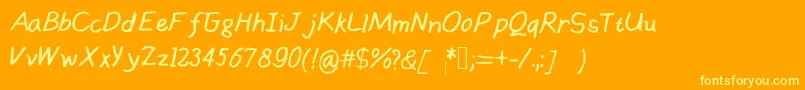 Handsofmumu Font – Yellow Fonts on Orange Background