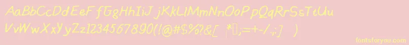 Handsofmumu Font – Yellow Fonts on Pink Background