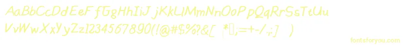 Handsofmumu Font – Yellow Fonts on White Background