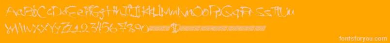 Readymade Font – Pink Fonts on Orange Background