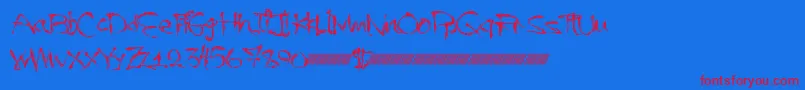 Readymade Font – Red Fonts on Blue Background