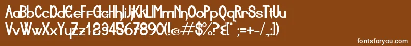 Aiuruoca-fontti – valkoiset fontit ruskealla taustalla