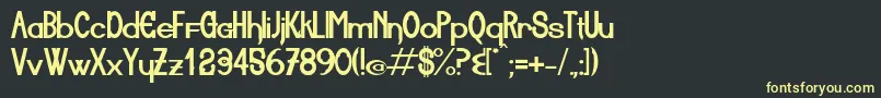 Aiuruoca Font – Yellow Fonts on Black Background