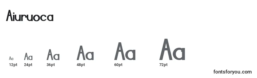 Размеры шрифта Aiuruoca