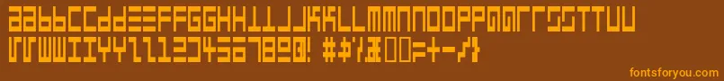 Weitere Informationen zur EppsEvansNarrow-Schriftart EppsEvansNarrow-Schriftart – Orangefarbene Schriften auf braunem Hintergrund