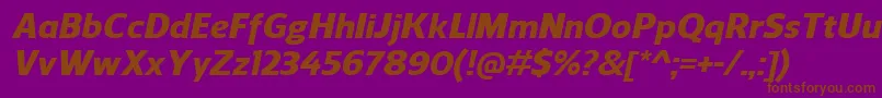 ReganHeavyitalic-fontti – ruskeat fontit violetilla taustalla
