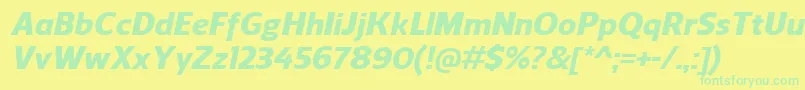 ReganHeavyitalic Font – Green Fonts on Yellow Background