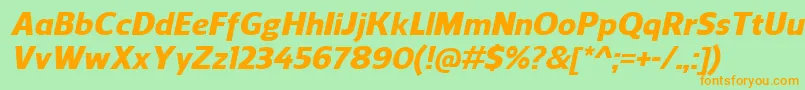 ReganHeavyitalic Font – Orange Fonts on Green Background
