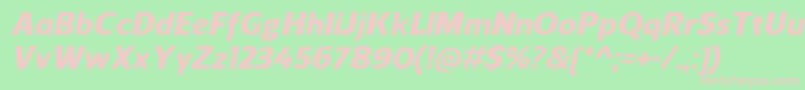 ReganHeavyitalic Font – Pink Fonts on Green Background