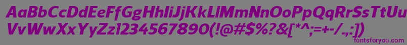 Шрифт ReganHeavyitalic – фиолетовые шрифты на сером фоне