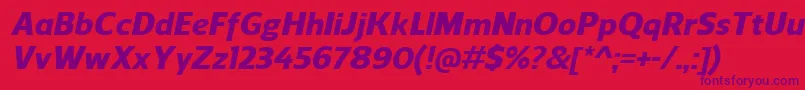 ReganHeavyitalic Font – Purple Fonts on Red Background