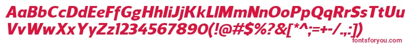 Fonte ReganHeavyitalic – fontes vermelhas em um fundo branco