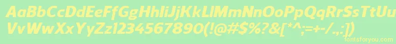 ReganHeavyitalic Font – Yellow Fonts on Green Background