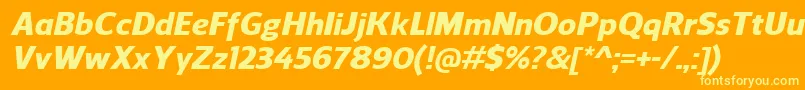 ReganHeavyitalic Font – Yellow Fonts on Orange Background