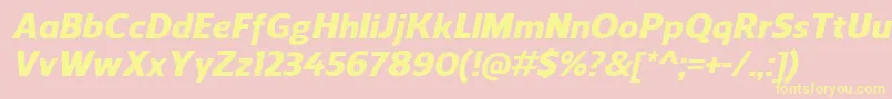 ReganHeavyitalic Font – Yellow Fonts on Pink Background
