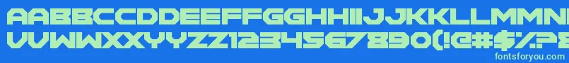 フォントMaidenCrimes – 青い背景に緑のフォント