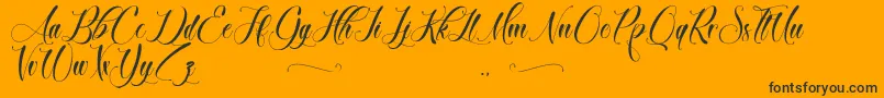 BrokenHeart-Schriftart – Schwarze Schriften auf orangefarbenem Hintergrund