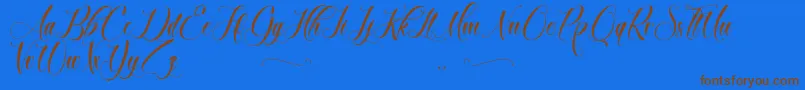 BrokenHeart-Schriftart – Braune Schriften auf blauem Hintergrund