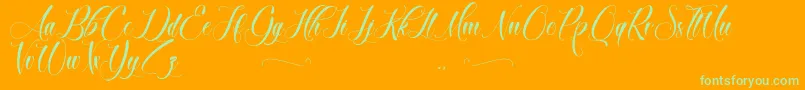 BrokenHeart Font – Green Fonts on Orange Background