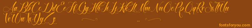 BrokenHeart Font – Orange Fonts on Brown Background
