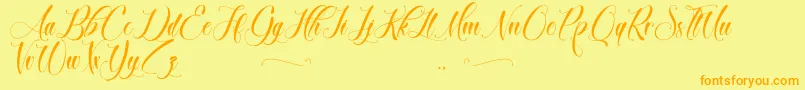 BrokenHeart Font – Orange Fonts on Yellow Background