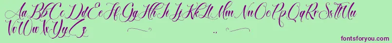 BrokenHeart Font – Purple Fonts on Green Background