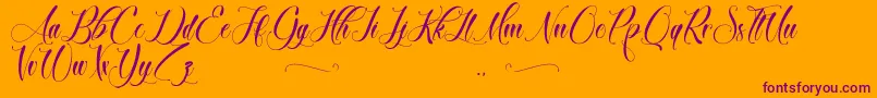 BrokenHeart Font – Purple Fonts on Orange Background