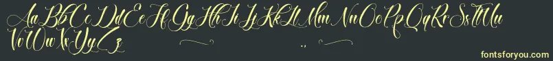 BrokenHeart Font – Yellow Fonts on Black Background