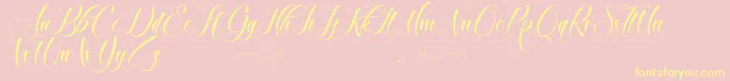 BrokenHeart Font – Yellow Fonts on Pink Background