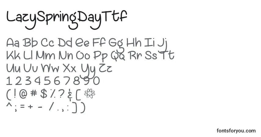 LazySpringDayTtf Font – alphabet, numbers, special characters
