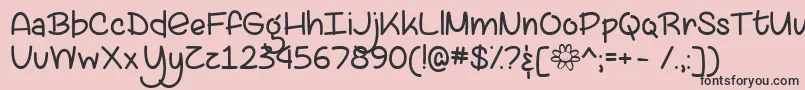 LazySpringDayTtf-fontti – mustat fontit vaaleanpunaisella taustalla