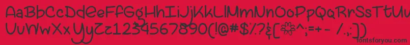 LazySpringDayTtf-Schriftart – Schwarze Schriften auf rotem Hintergrund