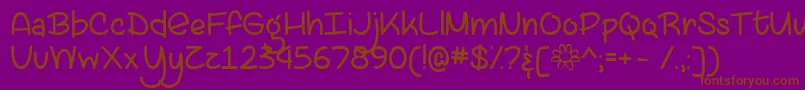 LazySpringDayTtf-fontti – ruskeat fontit violetilla taustalla