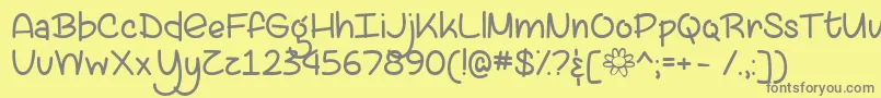 LazySpringDayTtf-fontti – harmaat kirjasimet keltaisella taustalla