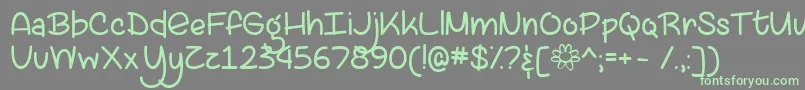 フォントLazySpringDayTtf – 灰色の背景に緑のフォント