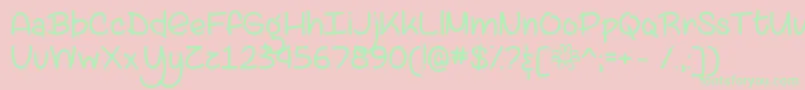 フォントLazySpringDayTtf – ピンクの背景に緑の文字