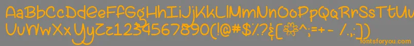 LazySpringDayTtf-Schriftart – Orangefarbene Schriften auf grauem Hintergrund