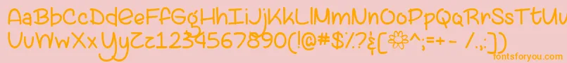LazySpringDayTtf-Schriftart – Orangefarbene Schriften auf rosa Hintergrund