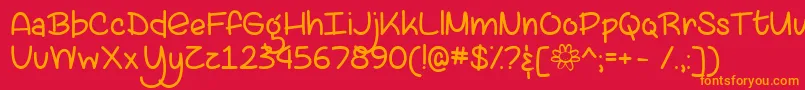 LazySpringDayTtf Font – Orange Fonts on Red Background