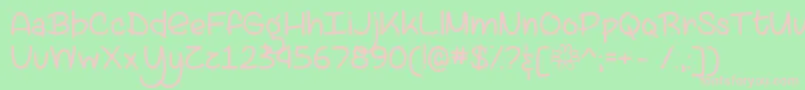LazySpringDayTtf-fontti – vaaleanpunaiset fontit vihreällä taustalla