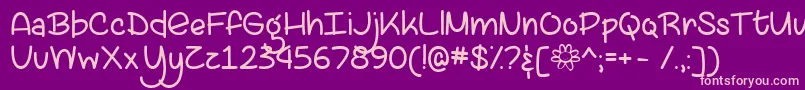 LazySpringDayTtf-fontti – vaaleanpunaiset fontit violetilla taustalla