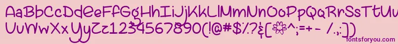 フォントLazySpringDayTtf – ピンクの背景に紫のフォント