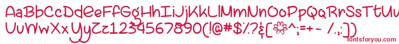LazySpringDayTtf-Schriftart – Rote Schriften auf weißem Hintergrund