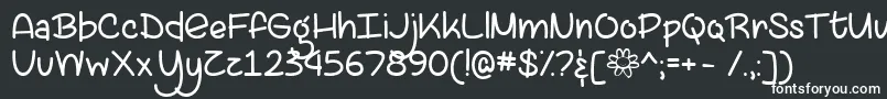 LazySpringDayTtf-fontti – valkoiset fontit mustalla taustalla