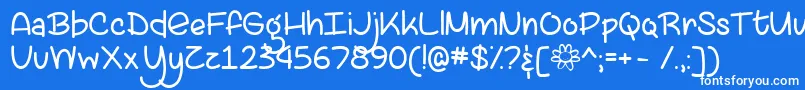 フォントLazySpringDayTtf – 青い背景に白い文字