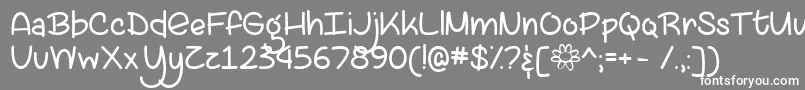 LazySpringDayTtf-Schriftart – Weiße Schriften auf grauem Hintergrund