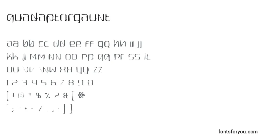 A fonte Quadaptorgaunt – alfabeto, números, caracteres especiais