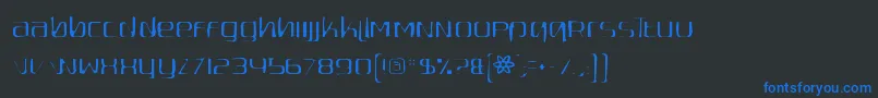 フォントQuadaptorgaunt – 黒い背景に青い文字