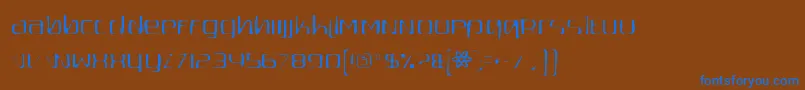 フォントQuadaptorgaunt – 茶色の背景に青い文字